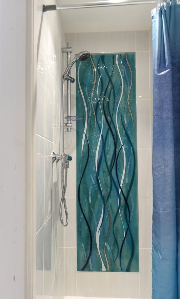 BESPOKE GLASS BATHROOM PANEL IN CHESHIRE House Of Ugly Fish
